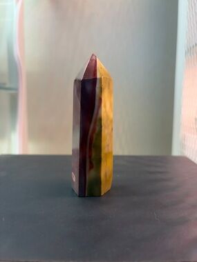 Mookaite Tower Point Obelisk Gemstone - Yellow & Deep Red Tones